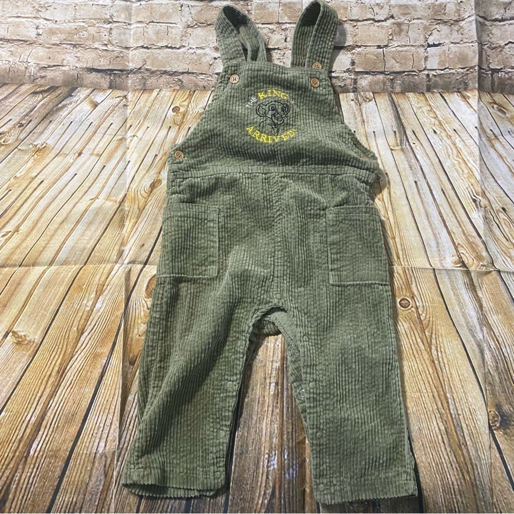 Disney Baby Lion King Soft Corduroy Overalls Green Embroidered